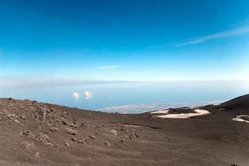 View from mount Etna - the biggest active volcano in Europe, Sic