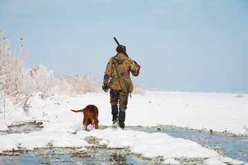 Hunter during a winter hunting party