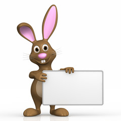 Obraz premium bunny is holding sign