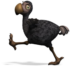 very funny toon Dodo-bird. 3D rendering with clipping path and © Ralf Kraft
