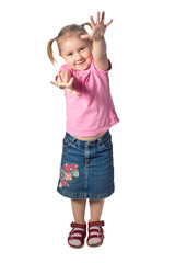 girl waving