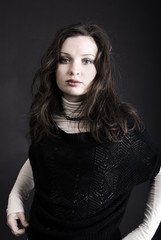 Fototapeta premium Portrait of a young pretty brunette