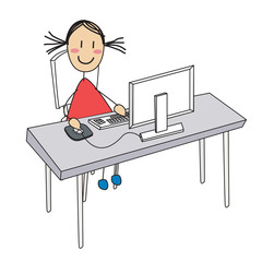 fille ordinateur
