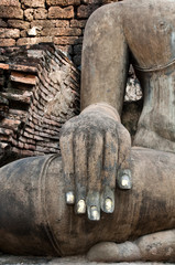 Hand of buddha in sukhothai historical park,Thailand