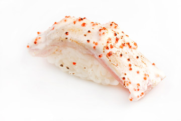 sushi on the white