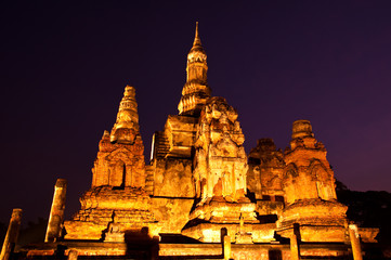 Twilight at sukhothai historical park,Thailand