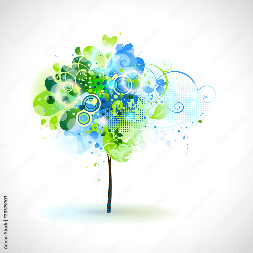 Aufkleber spring composition with tender tree