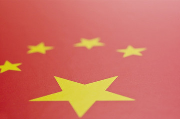 中国の国旗のアップ