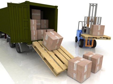Loading of boxes is isolated in a container