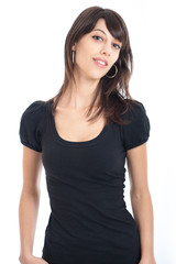 Fototapeta premium Smiling thin brunette