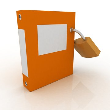 3D illustration of the image of a folder with the lock