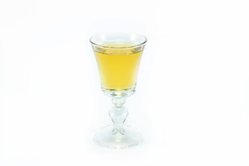 glass of apple juice isolated on white background