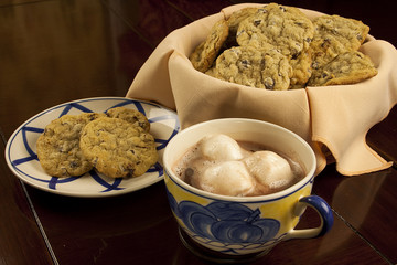 hot chocolate and cookies on a cold winter's night