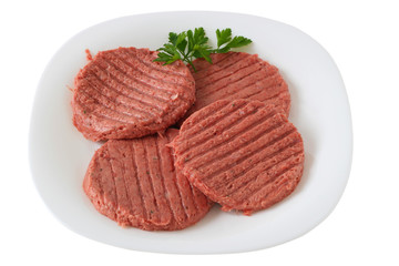 turkey hamburgers with parsley on a plate