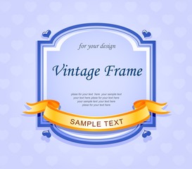 vintage frame with ribbon