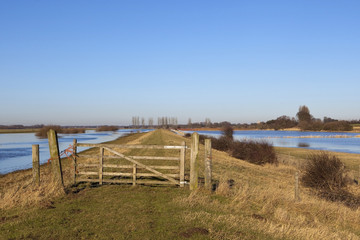 Fototapeta na wymiar flooded landscape with gate