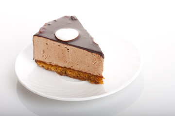 chocolate cake on the plate