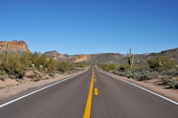 Fototapeta na wymiar Highway in Arizona Desert