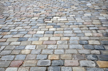 Stone sidewalk in Poznan Old Market, Poland as a background