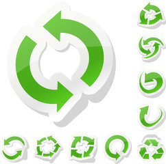 Arrow green stickers.