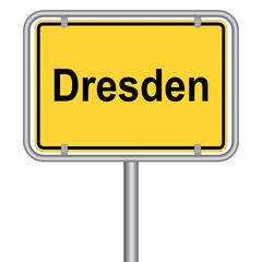 Ortsschild von Dresden