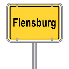 Ortsschild von Flensburg