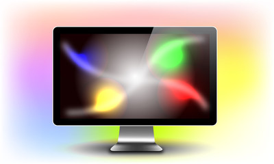 LCD monitor with colorful screen