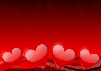 valentines bacground with red hearts