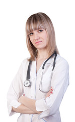 Medical doctor woman with stethoscope