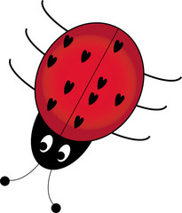 Ladybug with hearts