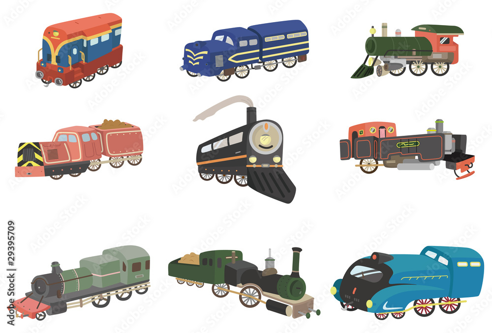 Sticker cartoon train icon