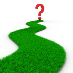 road from grass on white. Isolated 3D image