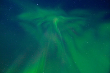 Night sky with dancing Aurora borealis