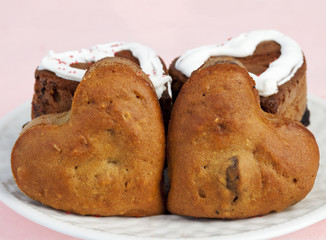 Delicious Homemade Heart Shaped Blueberry Muffins