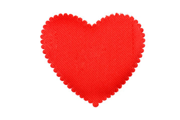 Red heart from a fabric
