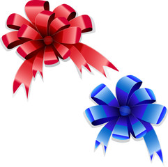 Red and blue bows