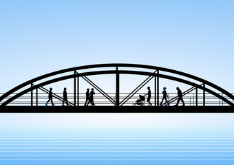 Brücke mit Personen