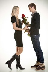 Young loving couple. Are happy together