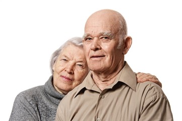 Portrait of a happy senior couple embracing each other