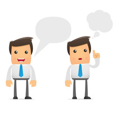 set of funny cartoon manager