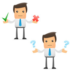 set of funny cartoon office worker