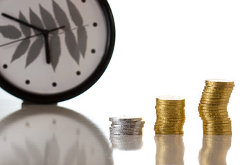 Euro coin on white background