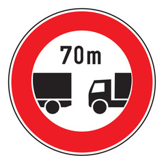 Zeichen 273 Verbot des Unterschreitens des Mindestabstandes