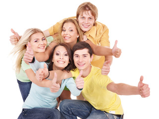 Obraz premium Group of young people on white.
