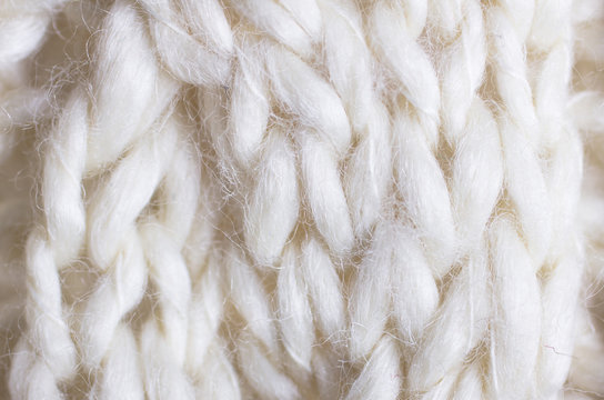 The Texture Of White Wool Knit Braid Stock Photo, Picture and Royalty Free  Image. Image 14388781.