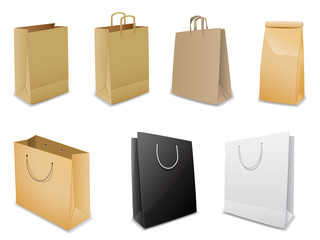 Set of vector paper bags