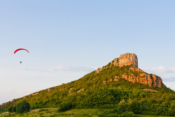 paragliding at Solutre Rock, Burgundy, France