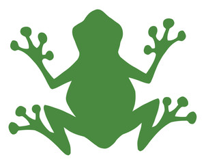 Fototapeta premium Frog Green Silhouette
