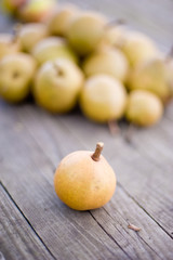 Naklejka na ściany i meble organic pears on a table