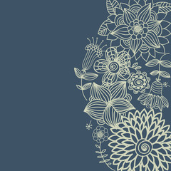Floral background in blue colors